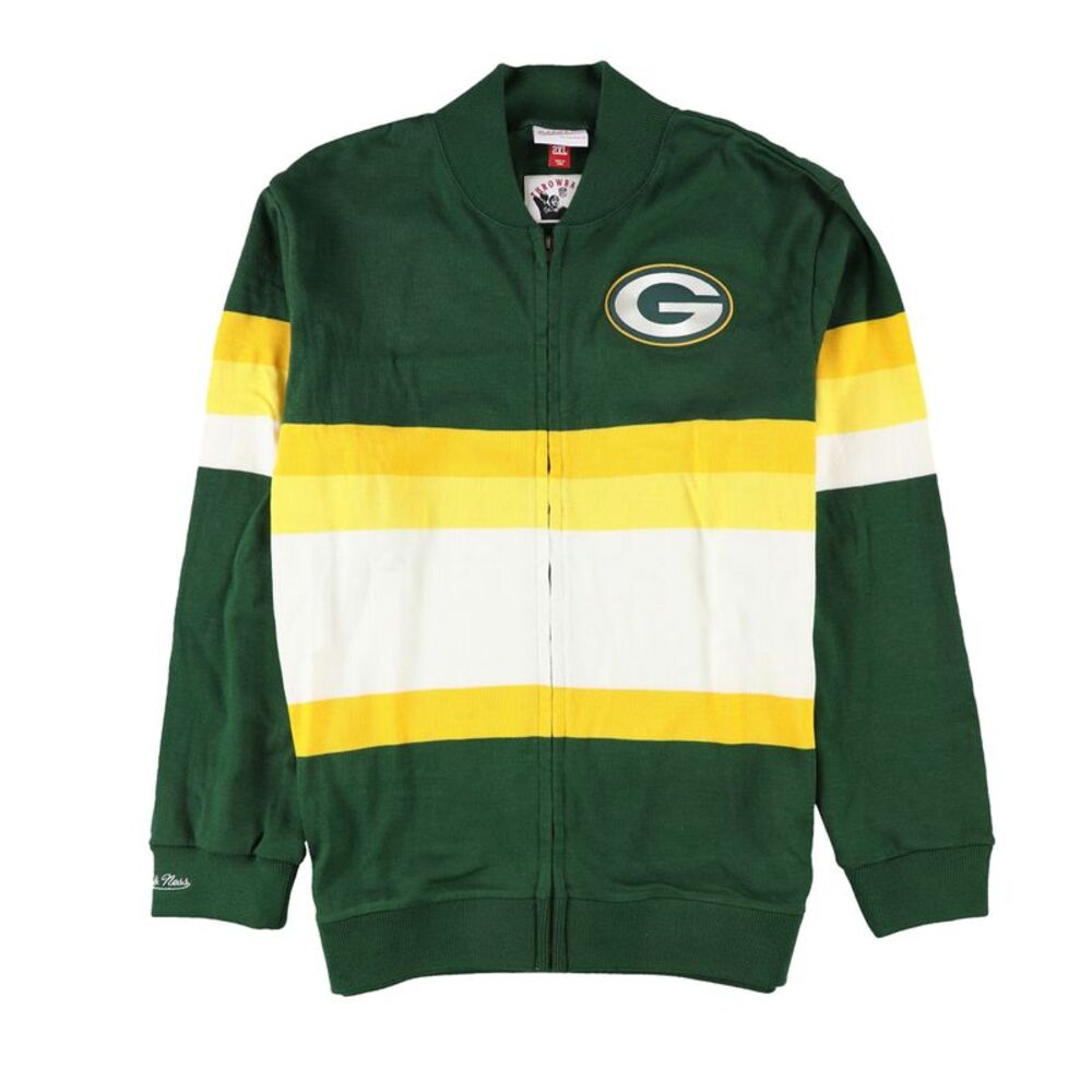 Mitchell & Ness Mens Green Bay Cardigan Sweater, NWT